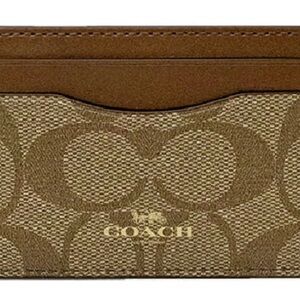 Coach Card Case in Signature Canvas khaki/saddle excellent condition